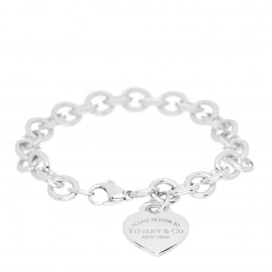 TIFFANY Sterling Silver Return to Tiffany Heart Tag Charm Bracelet | Fashionphile