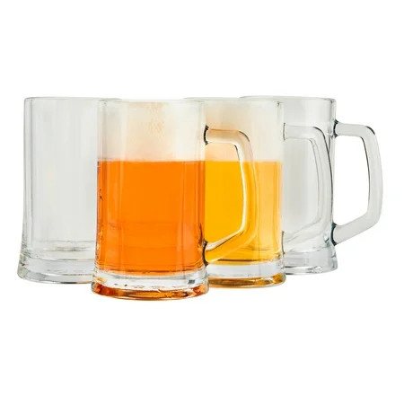 Kook Glass Beer Mugs 12 oz Clear Set of 4 | Walmart (US)