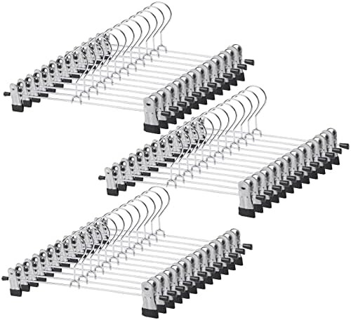 GoodtoU Pants Hangers, 50 Pack Skirt Hangers with Adjustable Clips for Men Women Kids Pants Short... | Amazon (US)