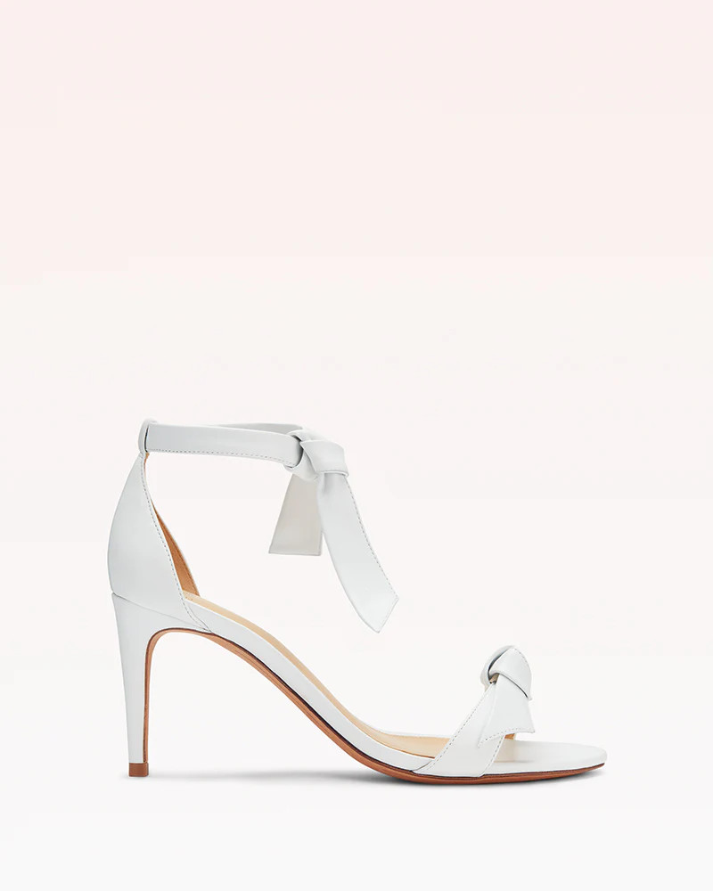 Clarita Bow Tie Mid Heel Sandal in Nappa Leather | Alexandre Birman | Alexandre Birman