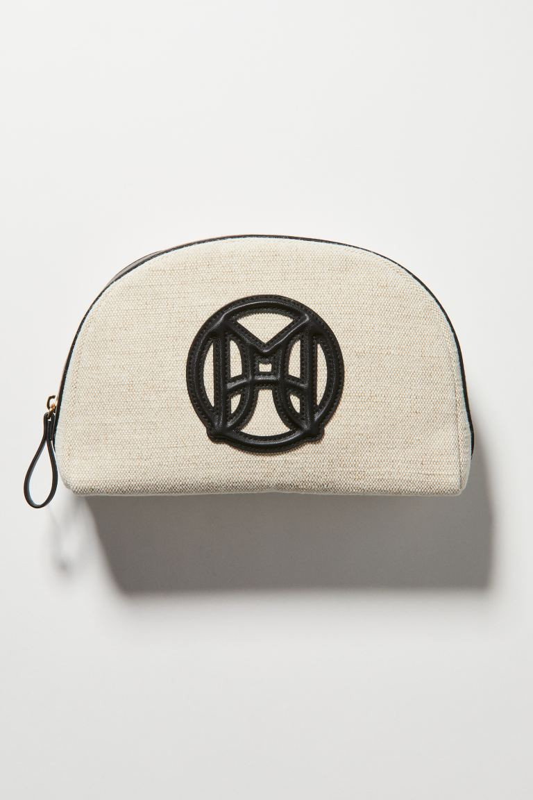 Pouch with Monogram - Beige/black - Ladies | H&M US | H&M (US + CA)