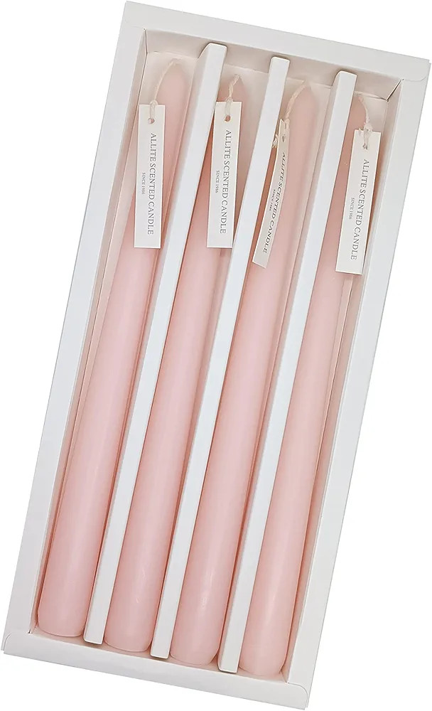 4 velas cónicas color rosa bebé, velas perfumadas de rosa, velas de 10 pulgadas de alto para va... | Amazon (US)