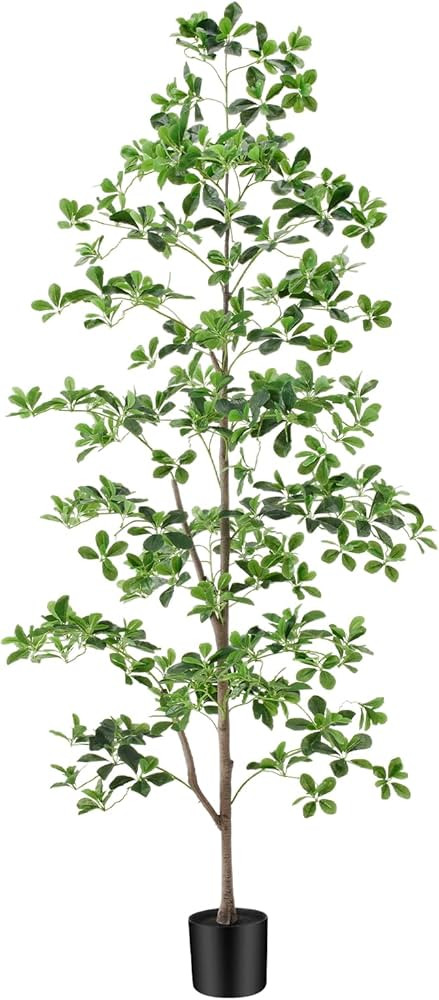 7ft Tall Artificial Black Olive Tree with 1260 Lifelike Leaves, Tall Fake Greenery Olive Silk Pla... | Amazon (US)