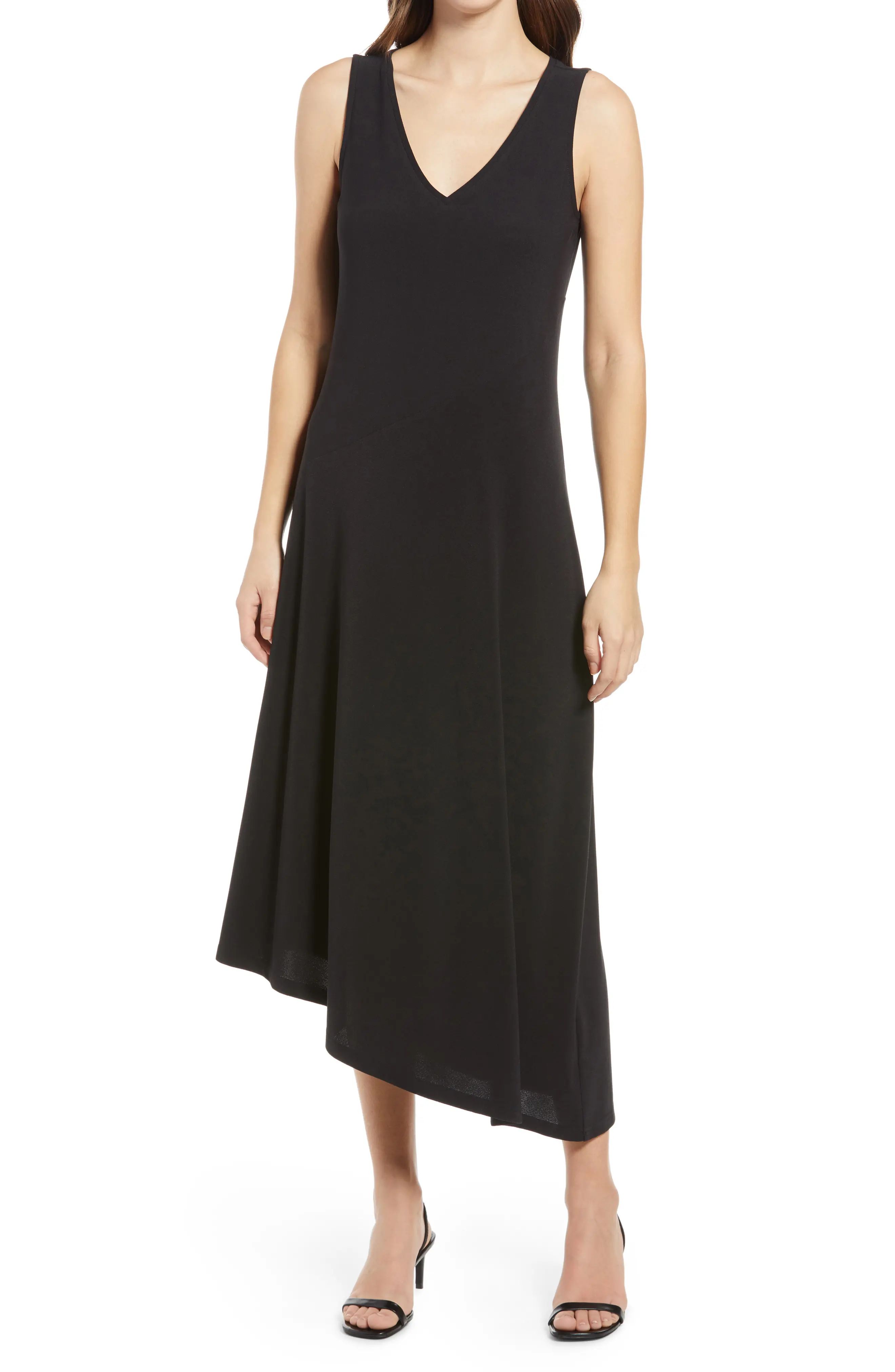 Women's Nordstrom Asymmetrical Sleeveless Dress, Size X-Large - Black | Nordstrom
