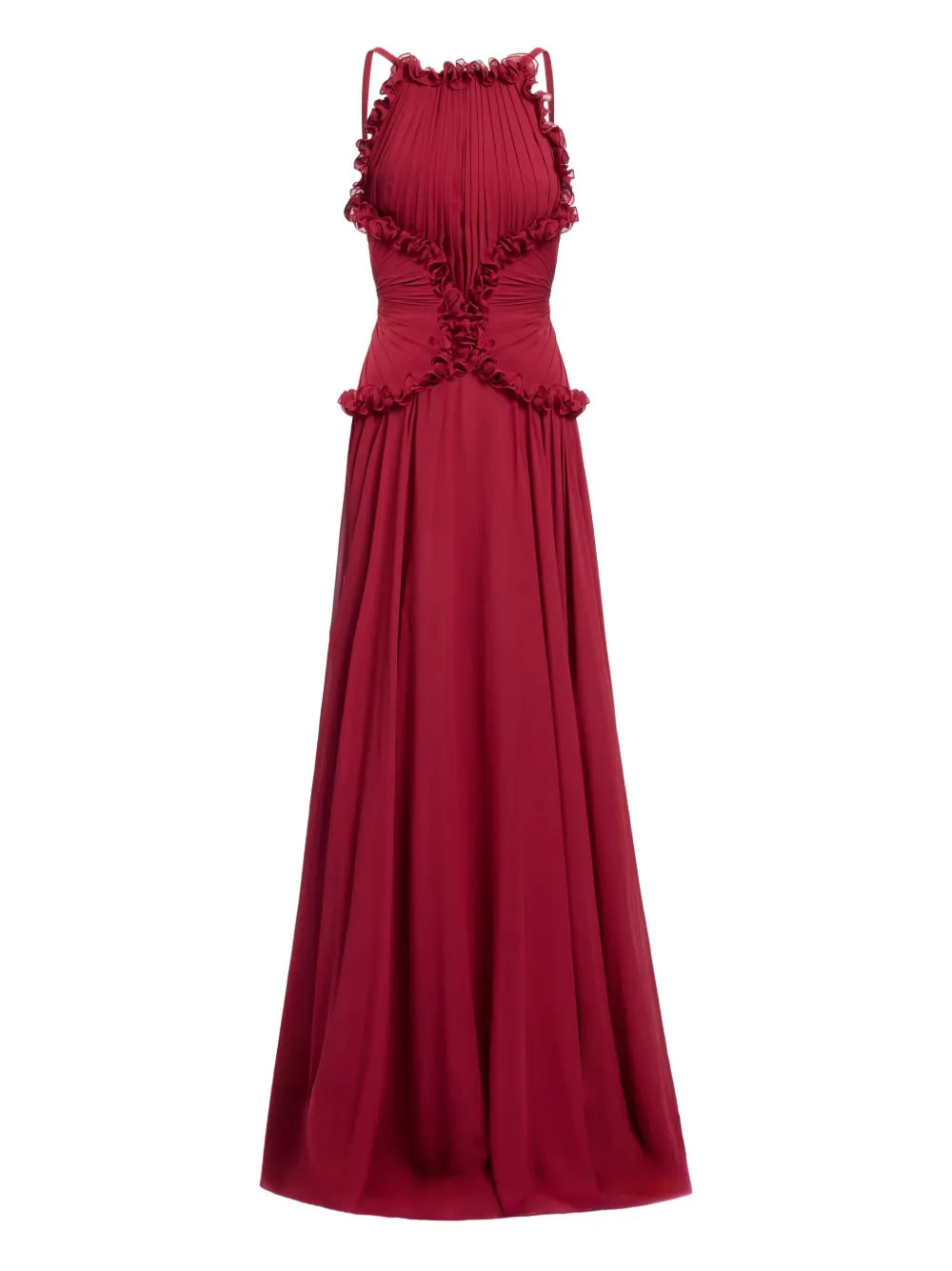 Elie Saab Robe En Soie à Coupe Longue | Rouge | FARFETCH FR | Farfetch Global