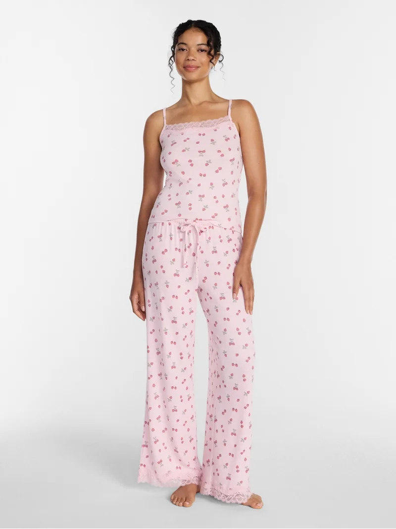 Joyspun Women\u2019s Lace Trim Ribbed Modal Cami, Sizes XS-3X | Walmart (US)