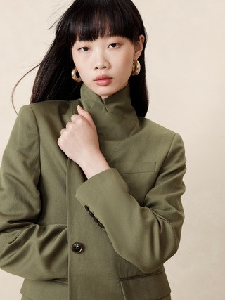 Seahaven Slim Italian Cotton-Linen Blazer | Banana Republic (US)