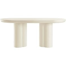 Modway Caspian 72" Oval Concrete Overlay in White-Modern Table for 6-8 People, Perfect for Dining... | Amazon (US)