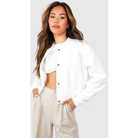 Womens Pocket Detail Bomber Jacket - White - 14 | NastyGal UK