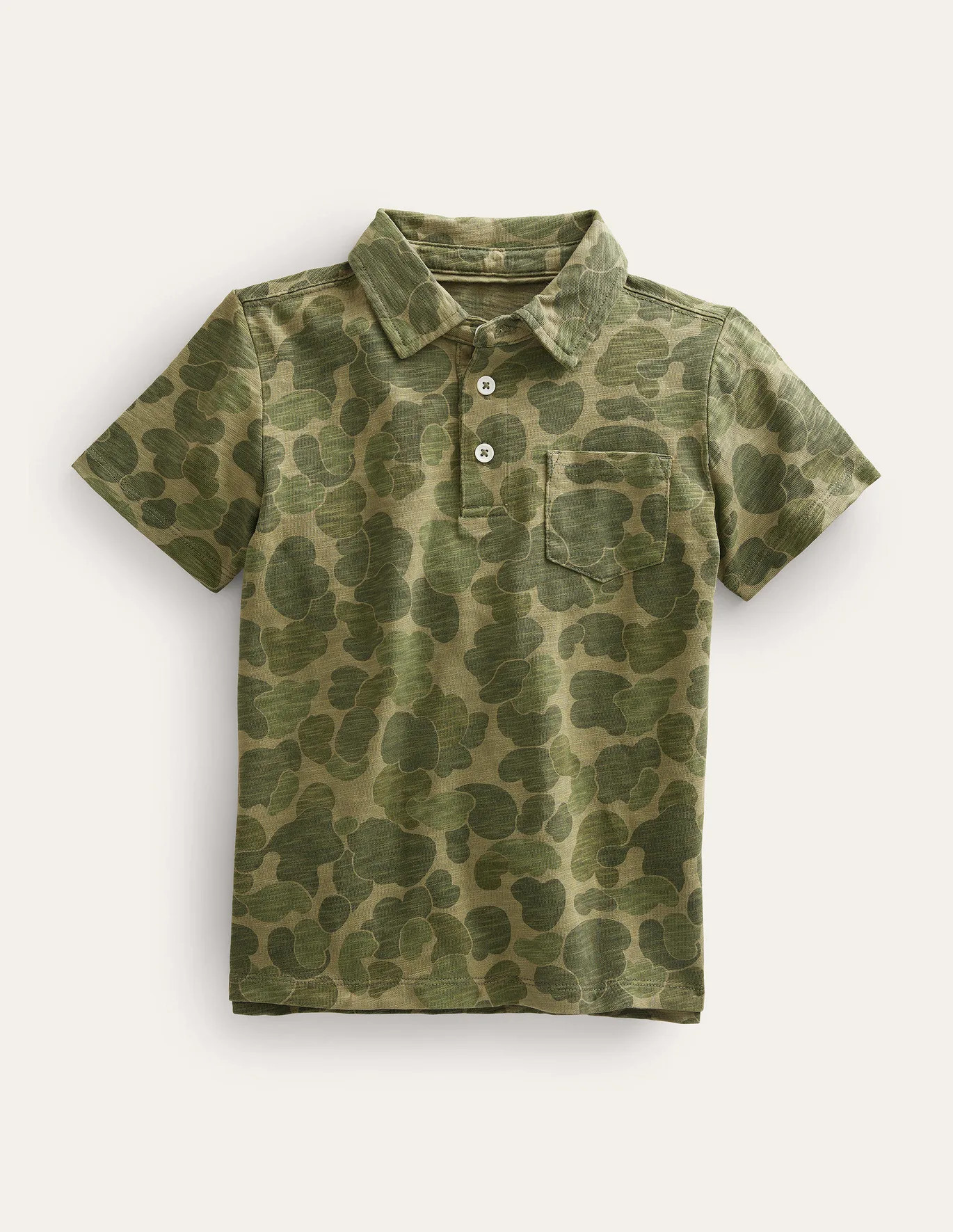 Patterned Slub Jersey Polo - Green Camo | Boden (US)