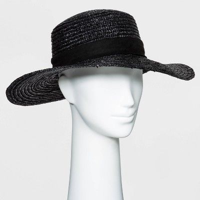 Women's Flat Top Wheat Straw Boater Hat - A New Day™ | Target