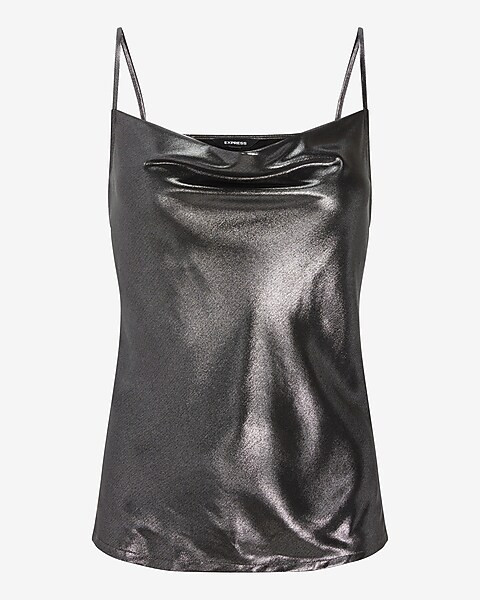 Metallic Cowl Neck Cami | Express