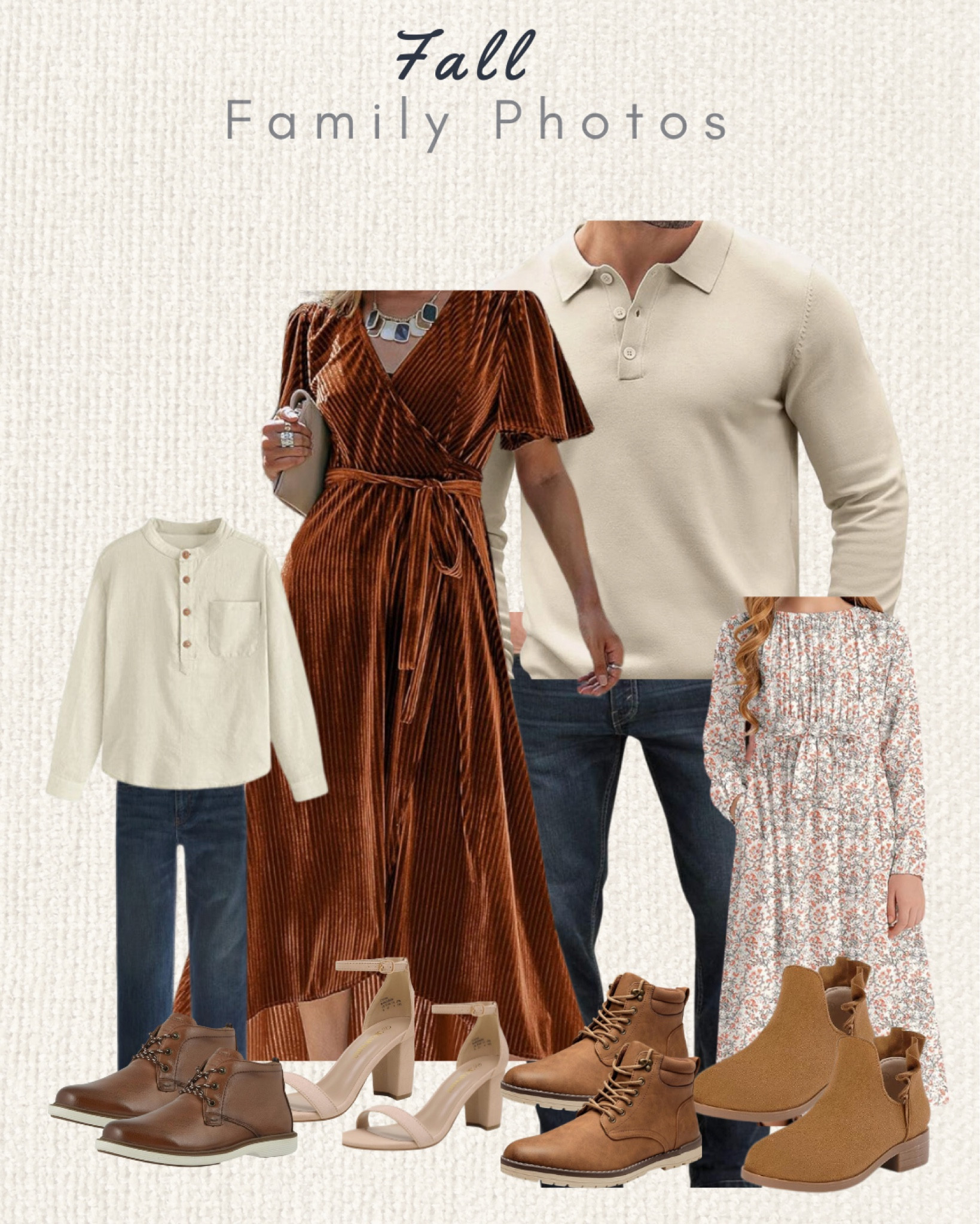 Elegant Fall Family Photoshoot Outfits 🍂
Create timeless memories with these chic fall family outfits! Featuring rich velvet, warm neutrals, and cozy layers, these looks capture the essence of the season. Perfect for rustic outdoor photos or family gatherings, each piece adds a touch of warmth and elegance to your autumn wardrobe.
#FallFamilyOutfits #LTKFallFashion #FamilyPhotoshoot #AutumnElegance #CozyLayers #amazonfinds

#LTKFamily #LTKSeasonal #LTKStyleTip