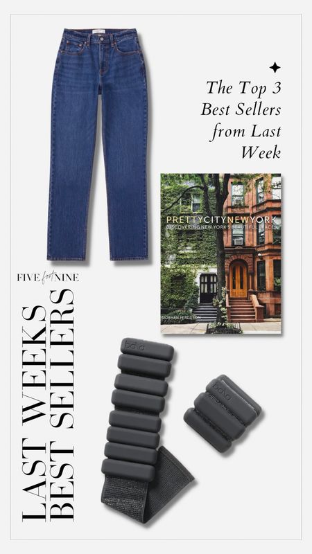 Best sellers! Dark wash jeans, coffee table book, ankle weights 

#LTKfindsunder100