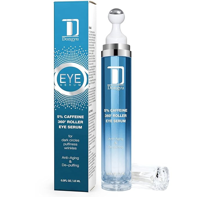 Dongyu 5% Caffeine Eye Serum and Under Eye Roller Cream for Dark Circles and Puffiness, Caffeine ... | Amazon (US)