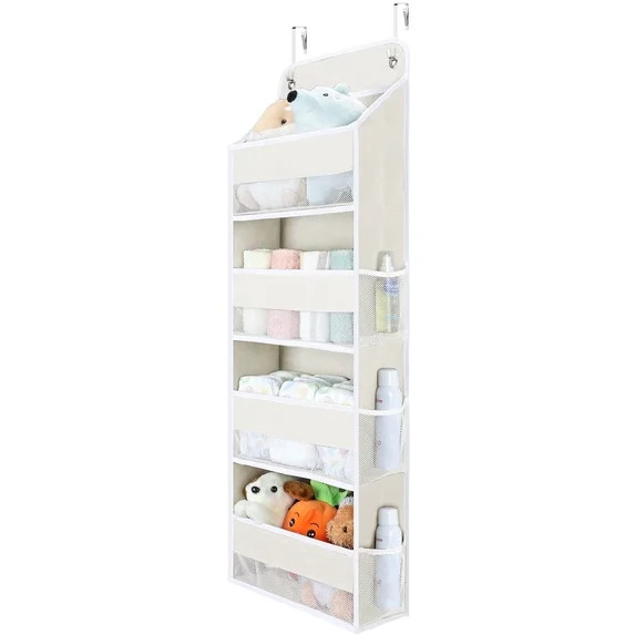 over the Door Organizer, LazySpin 4-Tier Closet Door Hanging Organizer with 6 Mesh Pockets, Ultra... | Walmart (US)