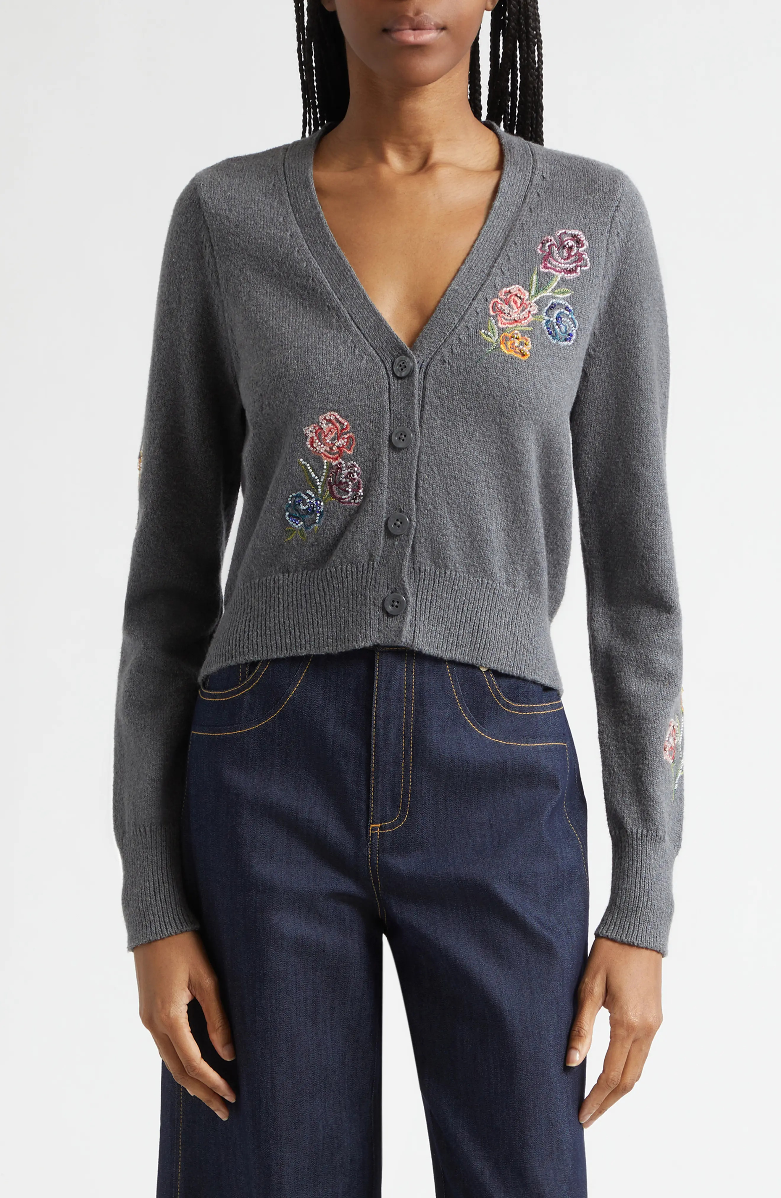 Nikko Floral Ribbons Cotton Blend Cardigan (Women) | Nordstrom | Nordstrom
