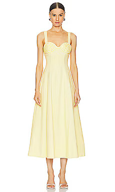 Clea Carla Embroidered Longline Dress in Limoncello from Revolve.com | Revolve Clothing (Global)