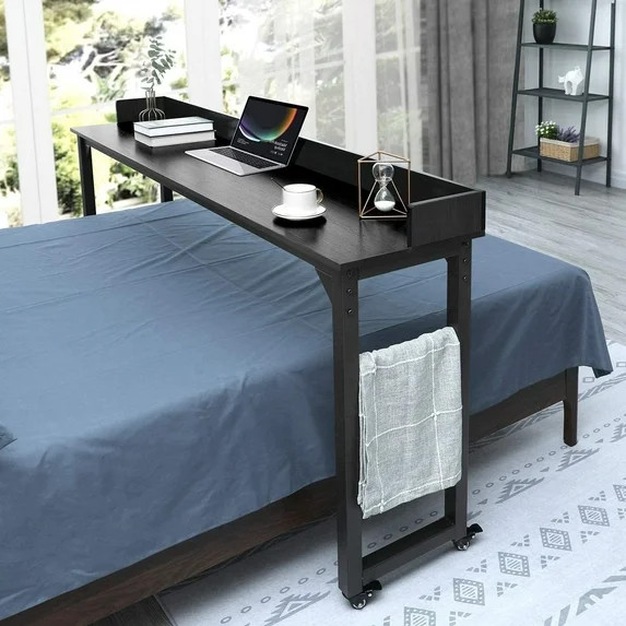 LAZY BUDDY Overbed Table with Wheels for Queen/Full Size Bed 70.8'' Rolling Bed Desk Standing Com... | Walmart (US)