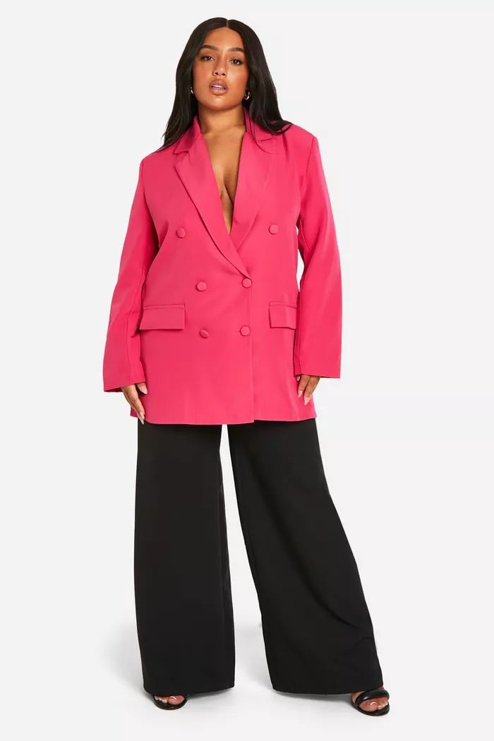 Plus Woven Oversized Longline Blazer | boohoo (US & Canada)