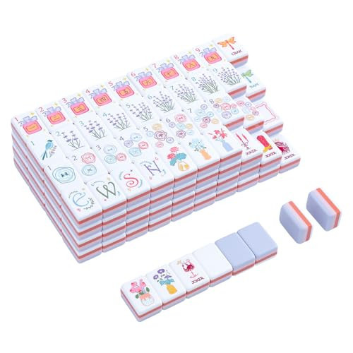 2026 American Mahjong Tile Set (4-Layer) 160 Light Purple Acrylic Engraved Mahjong Tiles, Mahjong Tiles Bag and Mahjong Accessories | Amazon (US)