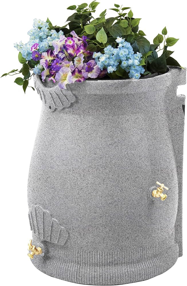 Good Ideas Rain Saver 50 Gallon Urn Shaped Water Storage Barrel with Planter and 2 Metal Spigots,... | Amazon (US)