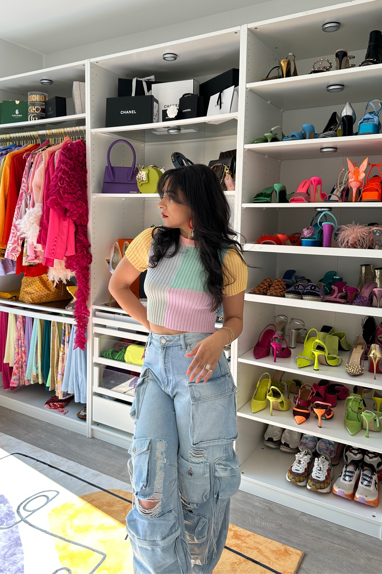 Such a Casual chic look! 
&& Let me tell y’all- I am IN LOVE WITH CARGO JEANS! 
•
Shop this look && Follow me on Instagram at @nardinemarie for more Colorful Style finds! 

#LTKstyletip #LTKbeauty #LTKU