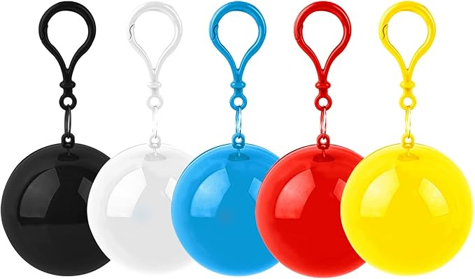 AUEAR, 5 Pack Portable Disposable Emergency Raincoats Waterproof Rain Poncho in A Ball for Travel... | Amazon (US)