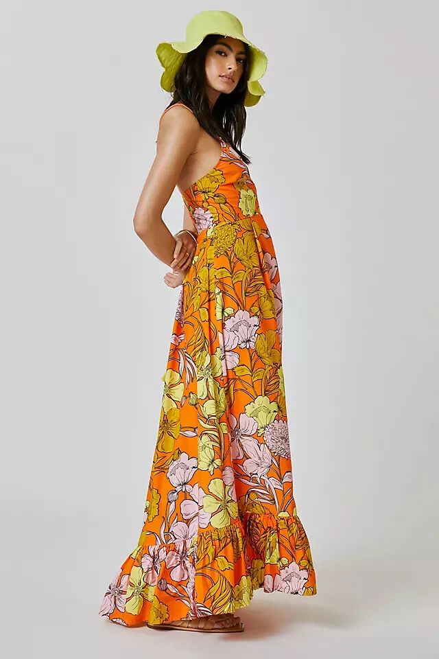 ANTHROPOLOGIE PLENTY TRACY REESE FLORAL COTTON FLOUNCY MAXI DRESS M L XL $248 | eBay US