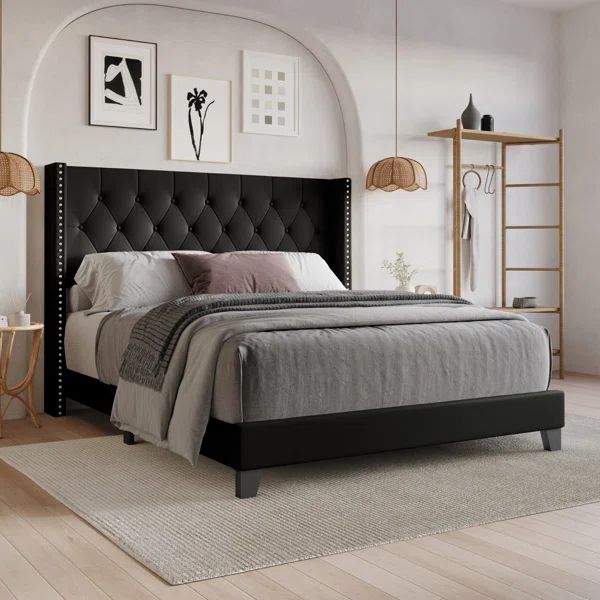 Aireanna Vegan Leather Wingback Bed | Wayfair North America