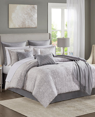 Leander 14-Pc. Jacquard Comforter Set, Queen | Macy's