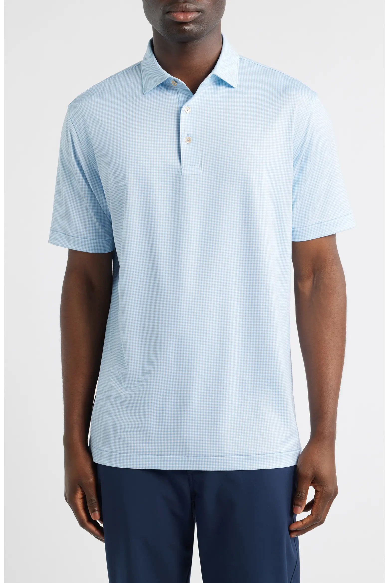 Peter Millar Gingham Check Performance Jersey Polo (Men) | Nordstrom | Nordstrom