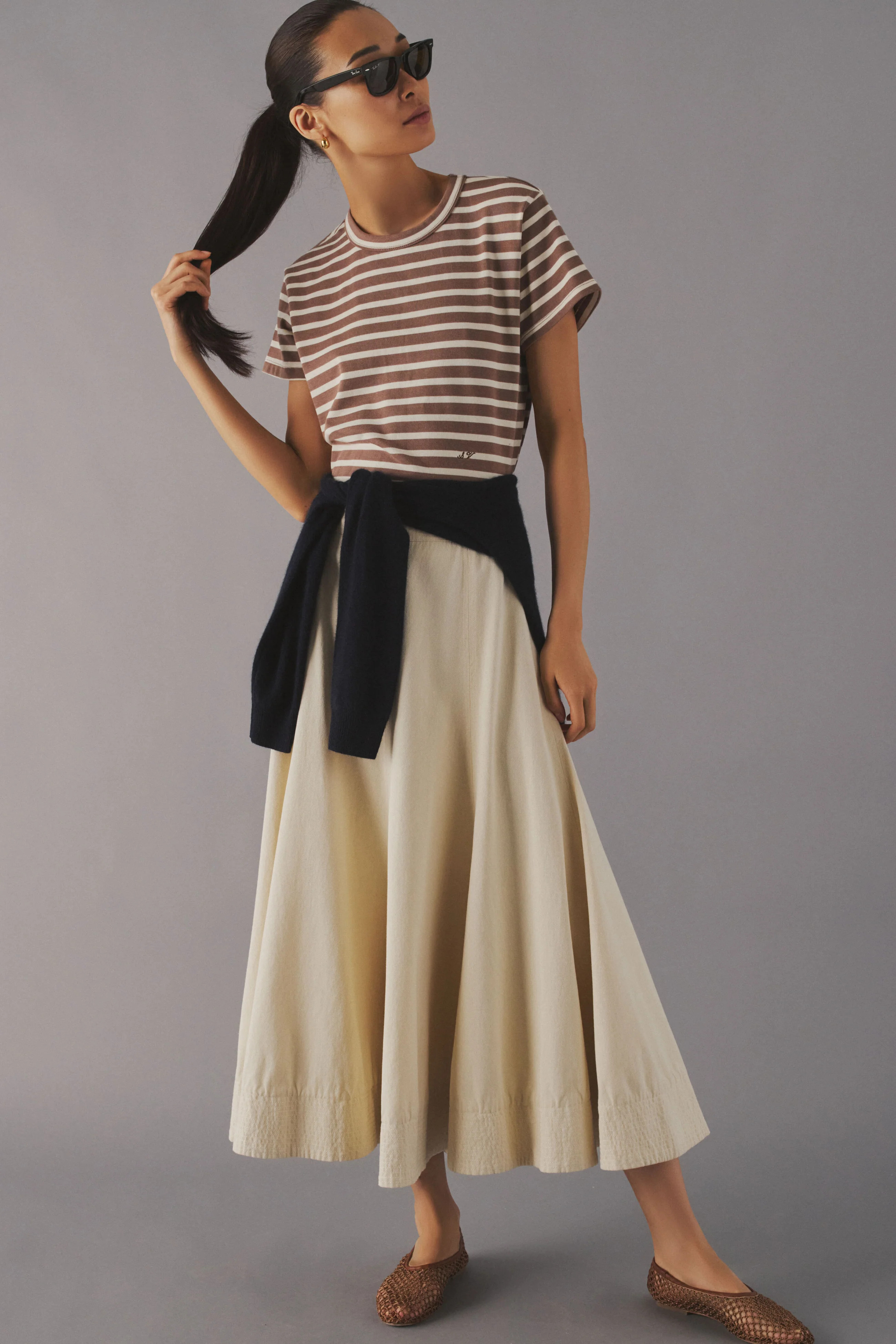 Mocha Stripe Parker Classic Tee | Tuckernuck (US)