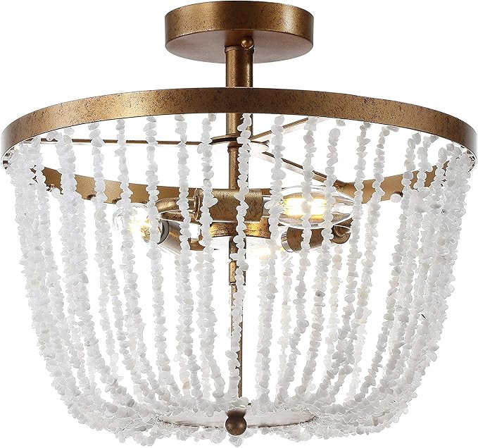 JONATHAN Y JYL9021A Georgian 15" Stone/Metal LED Flush Mount, Contemporary, Modern, Transitional,... | Amazon (US)