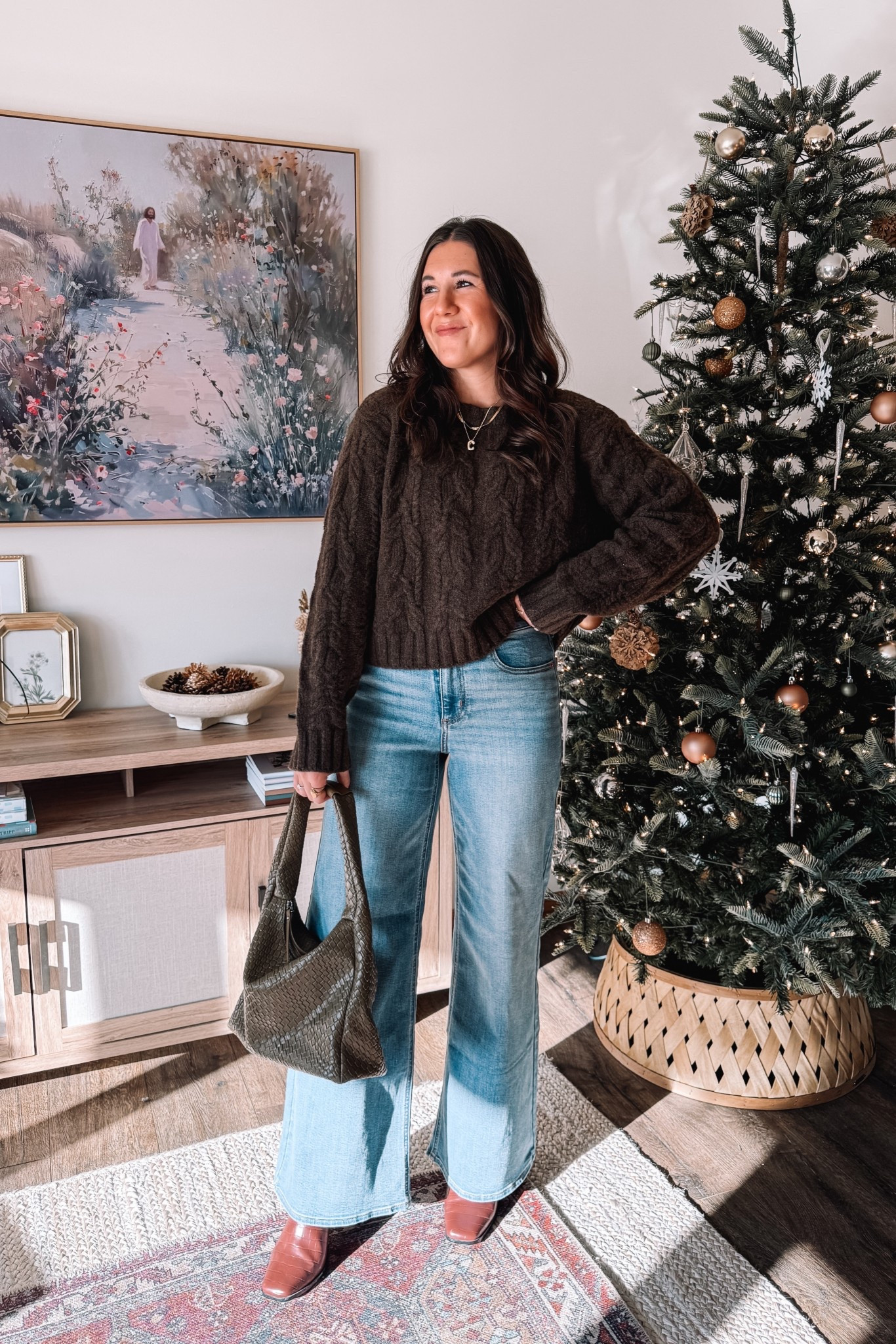 My new favorite jeans 😍 wide leg, high rise and stretchy!! & this sweater is the perfect cropped fit. 

Medium in sweater & sized up 2 for jeans 

Thanksgiving outfit 
Thanksgiving outfits 
Wide leg jeans
Winter outfit 

#LTKCyberWeek #LTKFindsUnder50