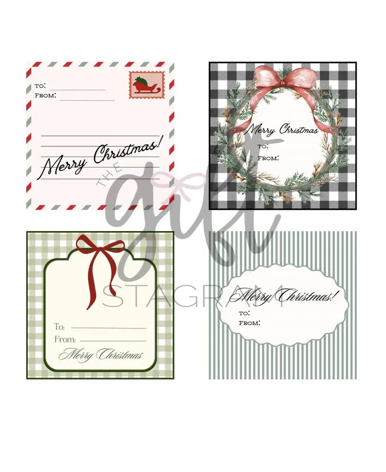 Merry Christmas Variety Gift Tag Pack | DIGITAL DOWNLOAD | Holiday Gift Tags | Merry Christmas Gi... | Etsy (US)