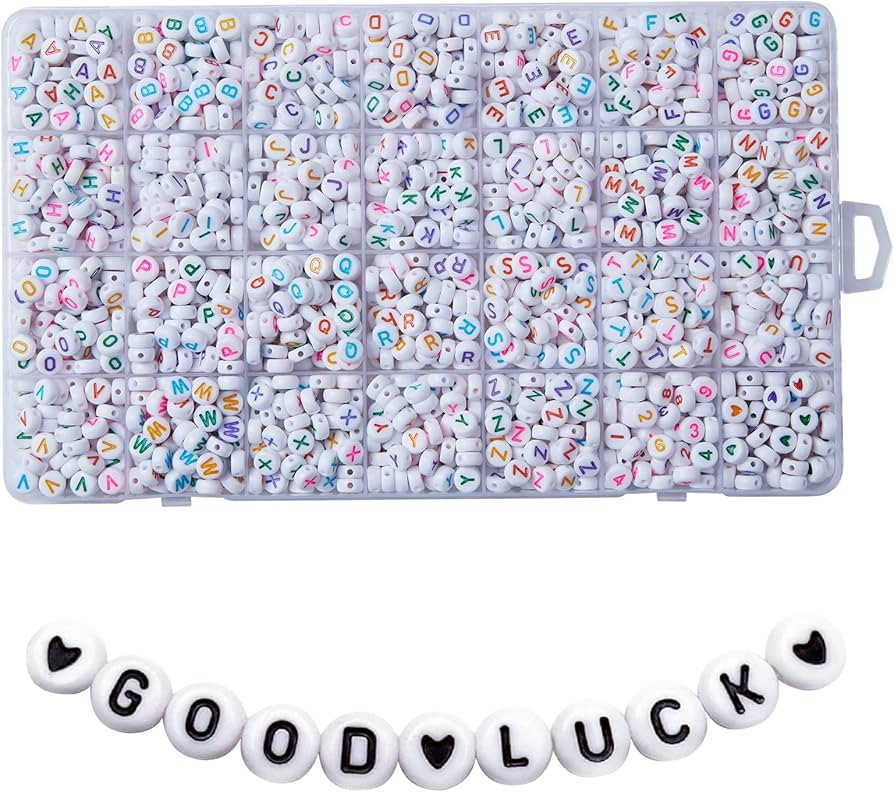 White Beads Colorful Letter | Amazon (US)