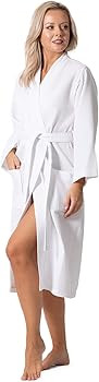 Turkish Linen Waffle Knit Lightweight Kimono Spa & Bath Robes for Women - Quick Dry - Soft | Amazon (US)