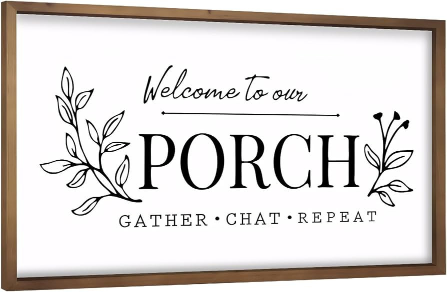 flangairy Welcome To Our Porch Sign, Wooden Front Porch Wall Decor, Outdoor Rustic Home Decor | Amazon (US)