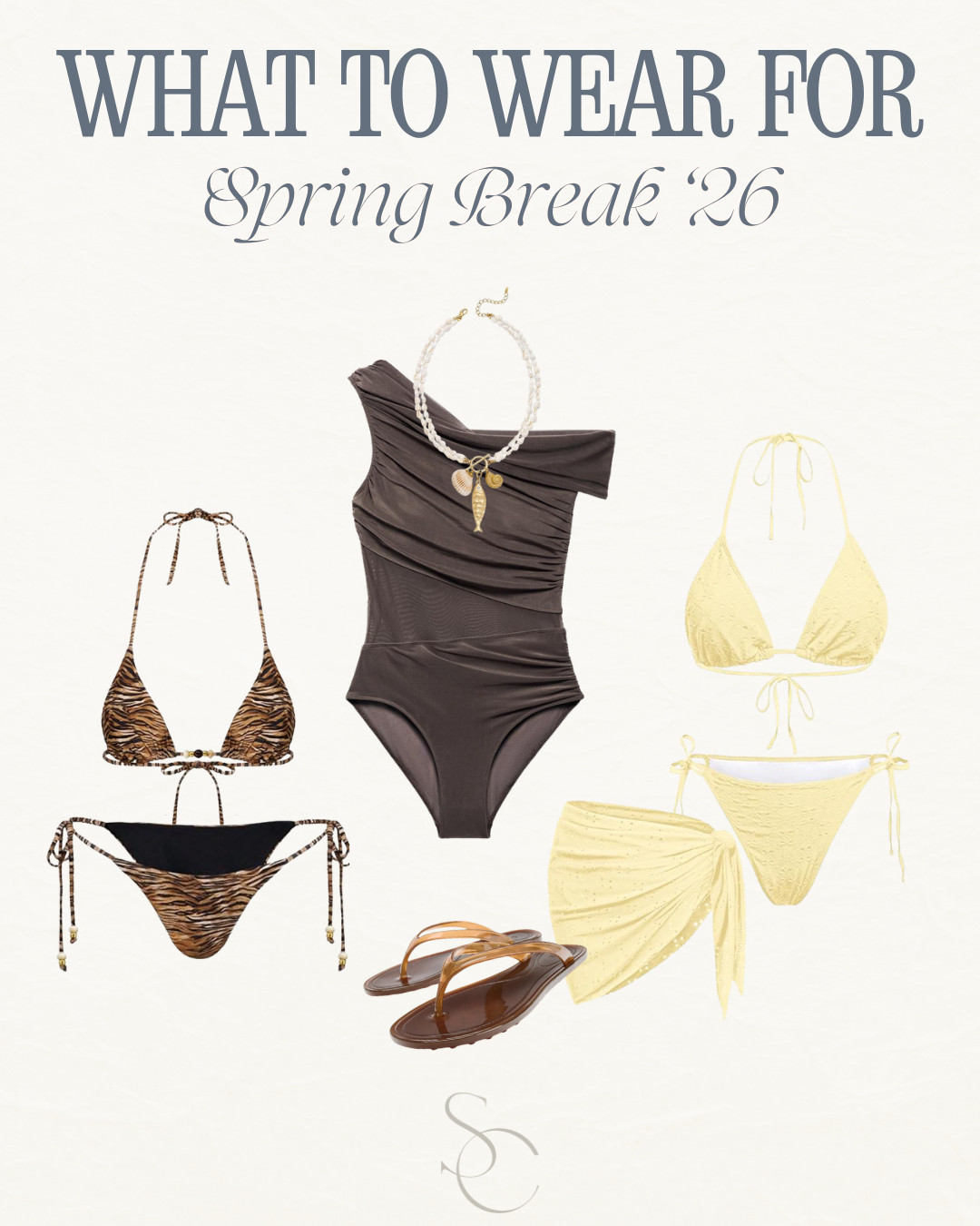 Spring Break but make it classy ☀️✨
Obsessed with brown + butter yellow for that soft tropical vibe. Easy swim pieces, minimal sandals, and chic layering.

#SpringBreakOutfits #BeachStyle #SwimwearInspo #ResortVibes #VacationWardrobe 

 #LTKSpringSale #LTKootd