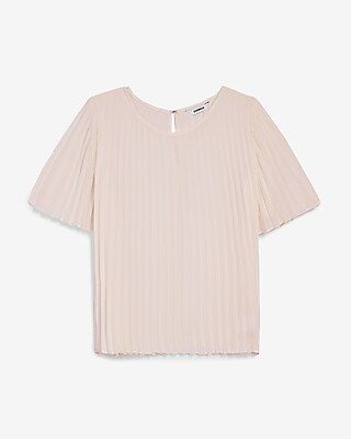 Pleated Crew Neck Top | Express