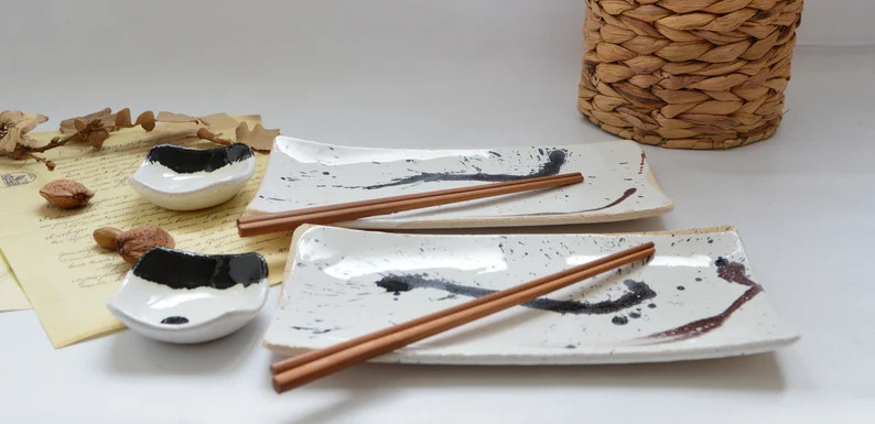 Sushi Setbowls / Art Ceramic / Unique / Artwork / Handmade / | Etsy | Etsy (US)