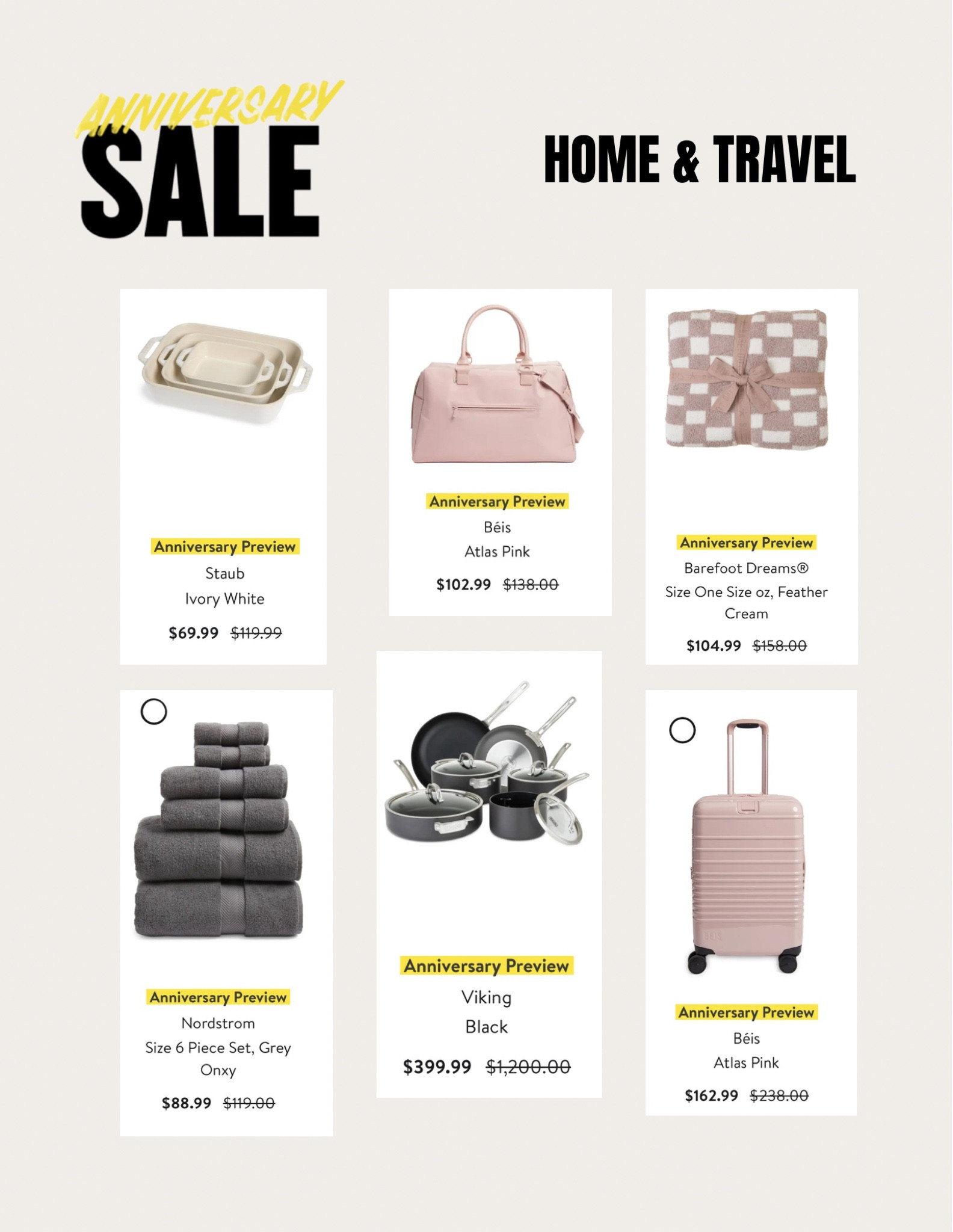 Nordstrom anniversary sale preview- HOME & TRAVEL PICKS 🤍

Nordstrom anniversary sale wishlist, Nordstrom picks, Nordstrom home, towels, luggage, cookware 




#LTKtravel #LTKhome #LTKsalealert

#LTKxNSale #LTKHome #LTKSummerSales