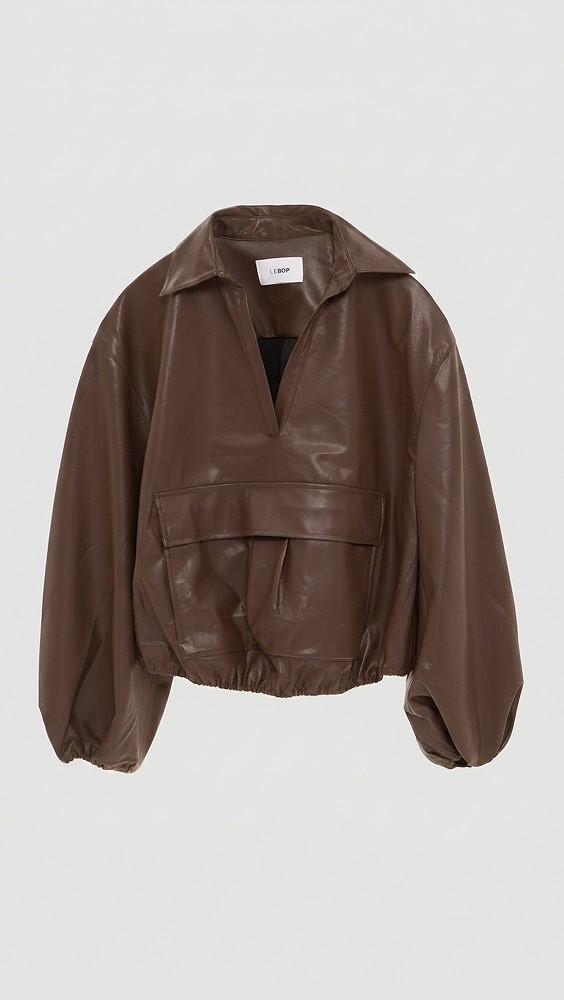 Pippa Faux Leather Pullover with Front Pocket | Shopbop