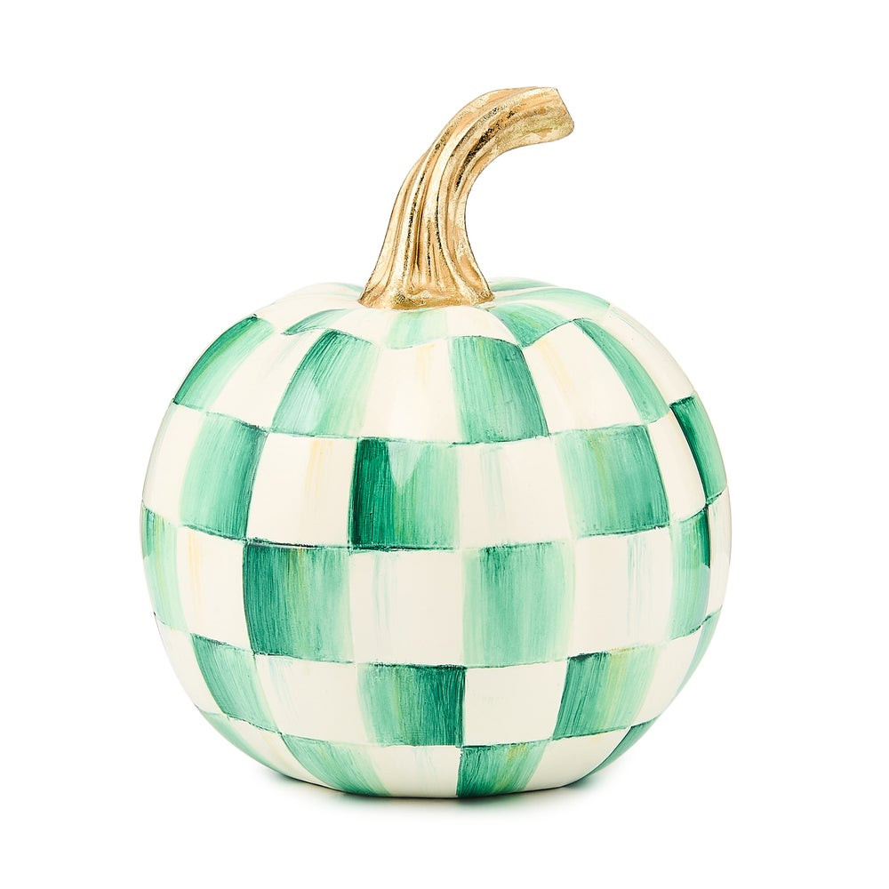 Emerald Check Mini Pumpkin | MacKenzie-Childs