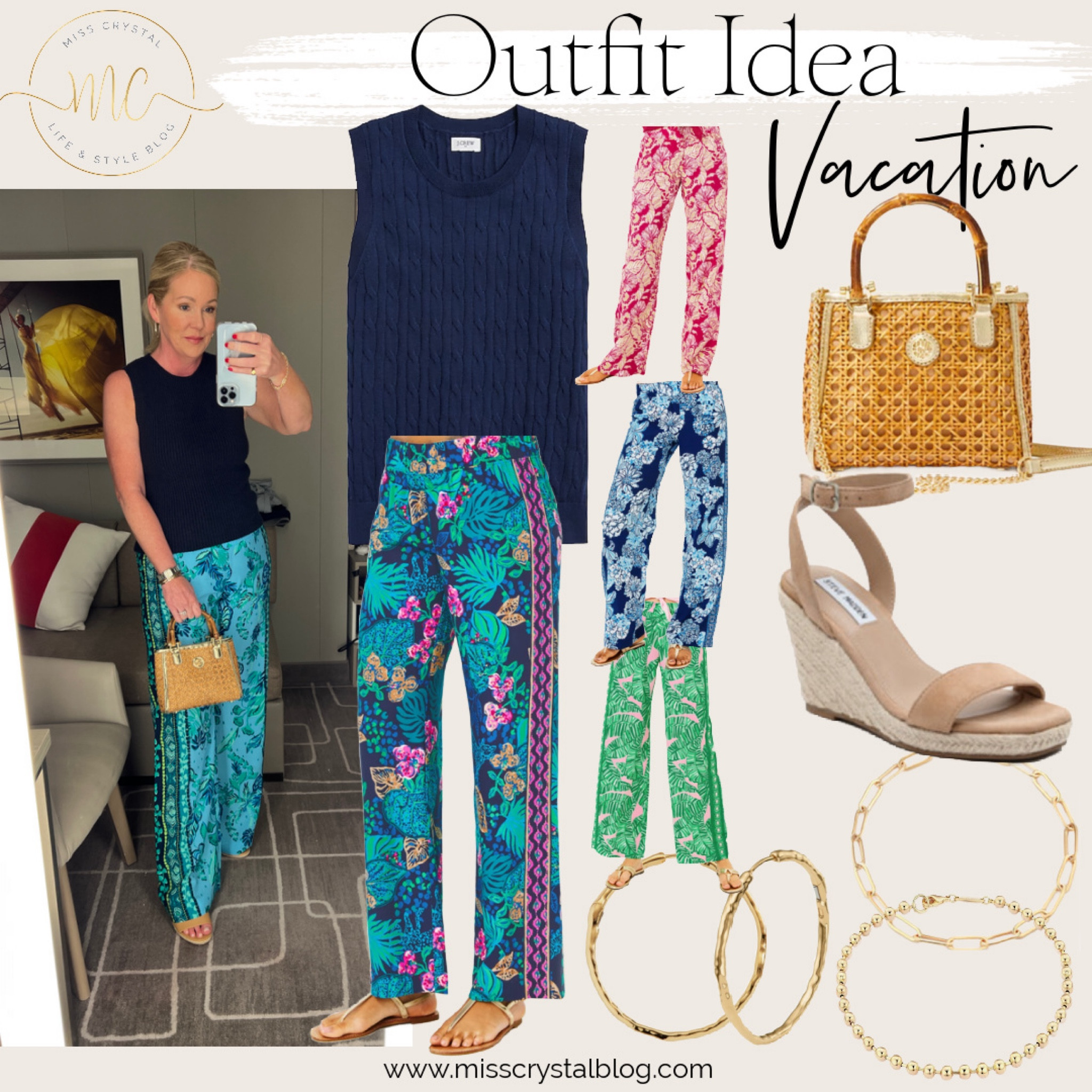 I love these Lilly pants from last spring! They are back with four new prints. They do run long on me so I wear a higher wedge heel with them. Wearing size S. 

#LTKstyletip #LTKover40 #LTKtravel