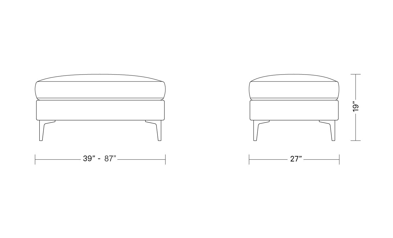 Sloan Leather Ottoman | Interior Define