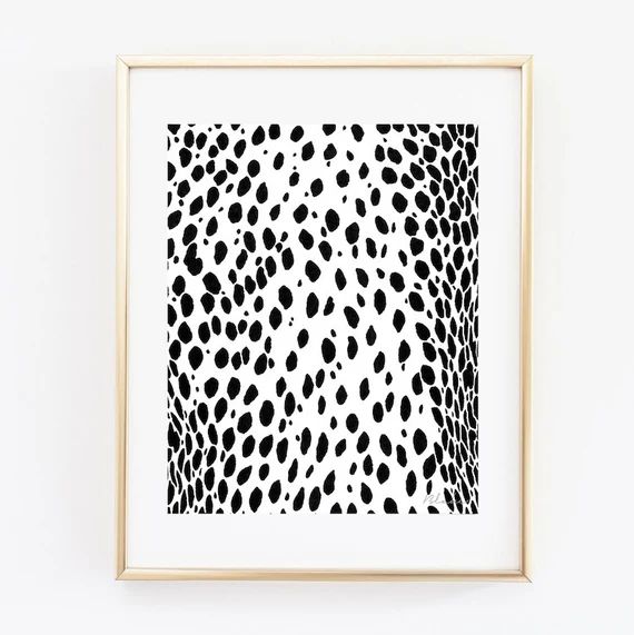 Dalmatian Print Black Spots Abstract Art Painting - Black Spots Dalmatian Pattern - Gallery Wall Art | Etsy (US)