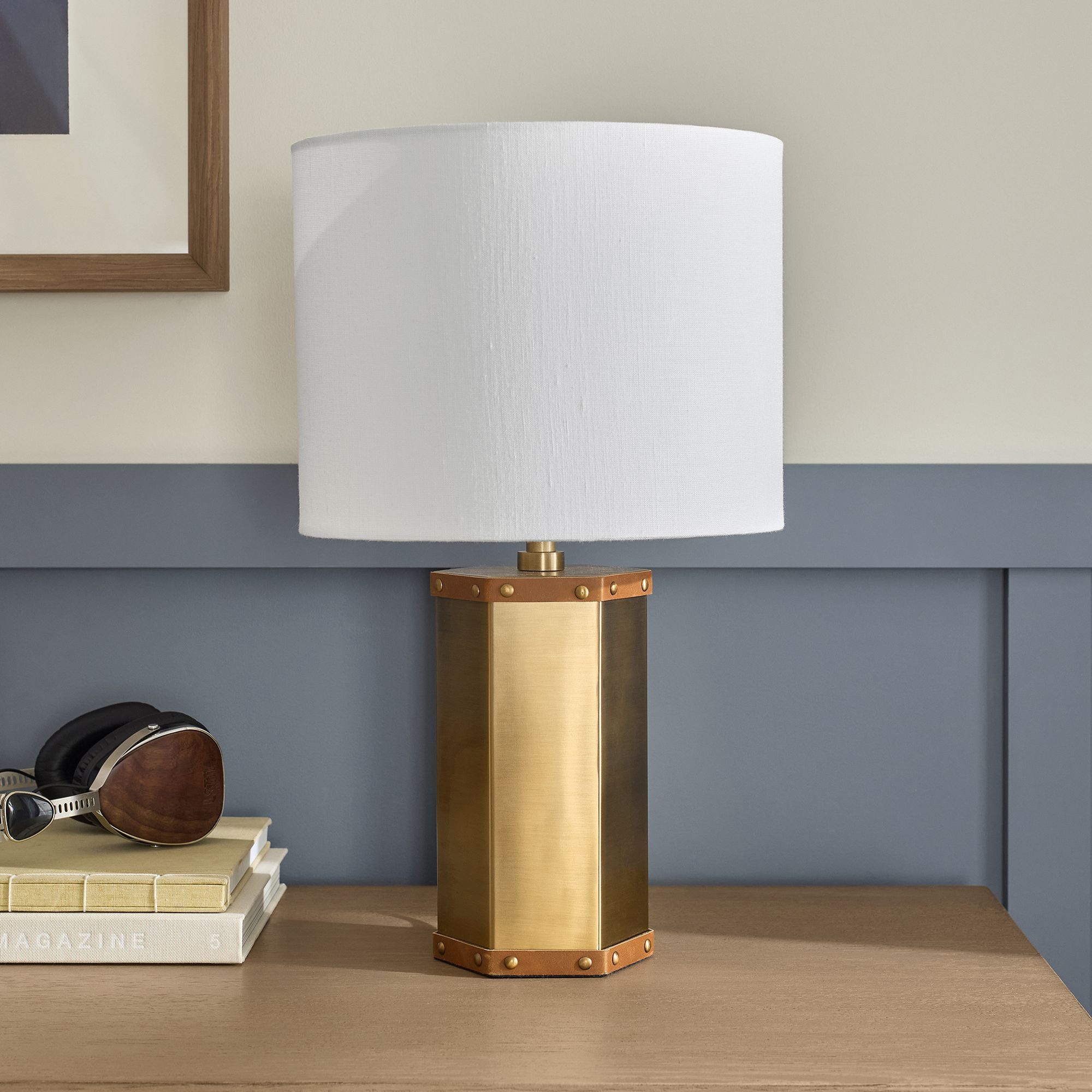 Classic Leather Table Lamp | Pottery Barn Teen