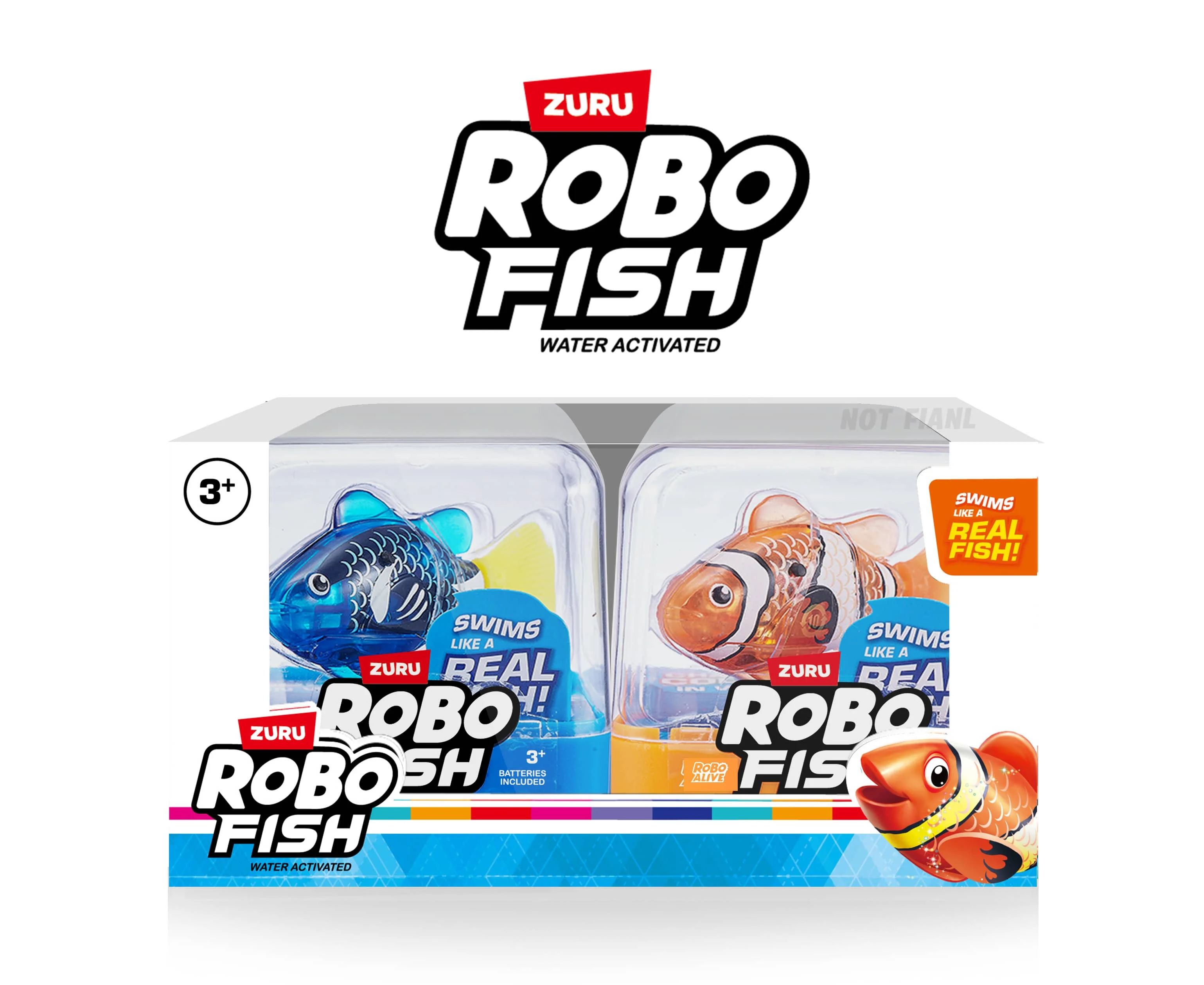 Robo Alive Robo Fish Robotic Swimming Turtle (Orange + Blue) by ZURU Water Activated, Comes with ... | Walmart (US)